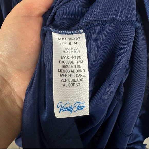 Vanity Fair Navy Coloratura Nightgown Size Medium - Picture 7 of 8